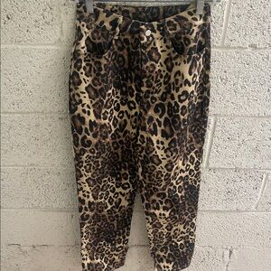 Leopard Print Women’s Jeans - Brown/Beige